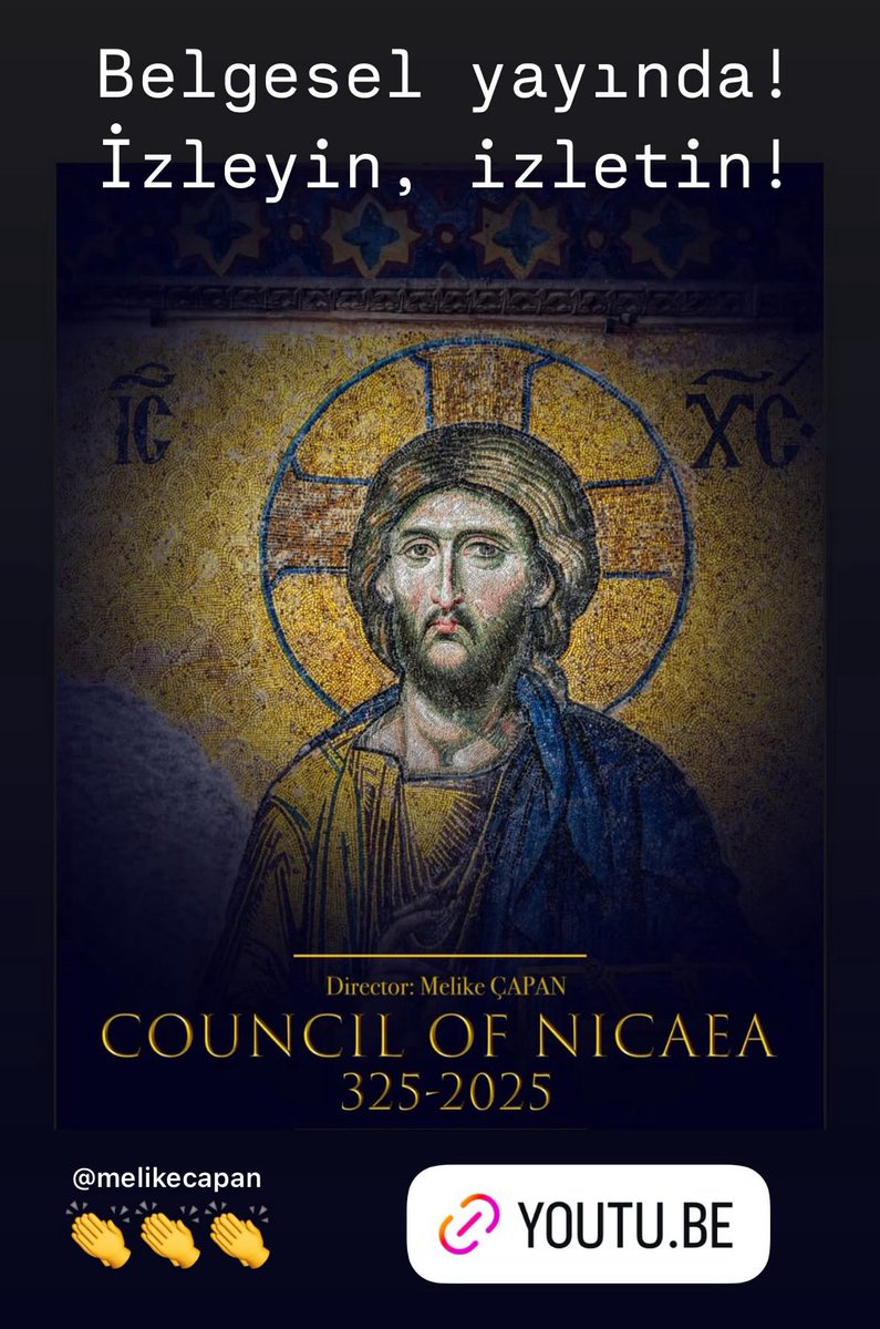 İznik Konsili (325) Council of Nicaea hakkında katkıda bulunduğum belgesel yayınlandı youtu.be/YB1pGVhTFVY?si… yön. <a href="/melikecapan/">Melike Çapan</a> 👏👏👏 ve emeği geçen herkese #iznik #nicaea