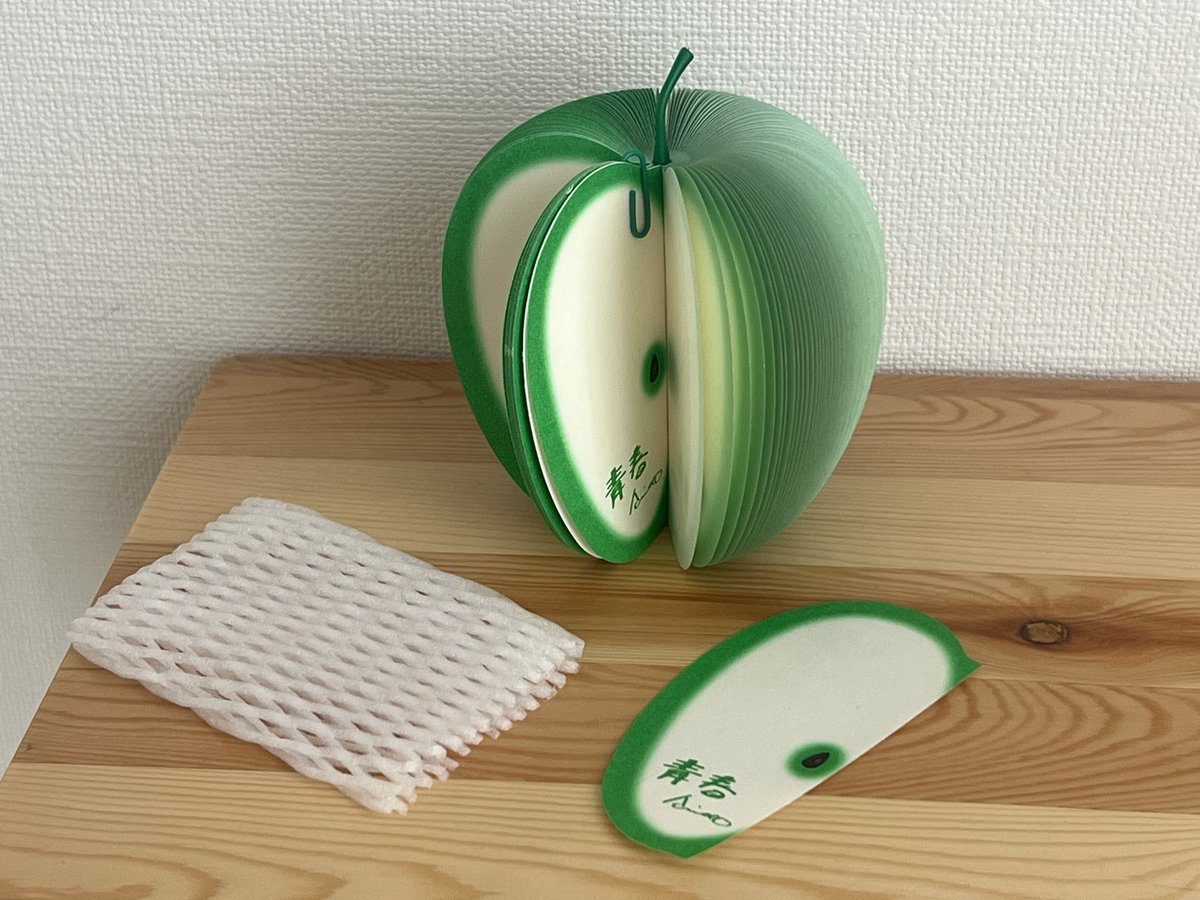 green apple memo pad from tadao ando youth exhibition