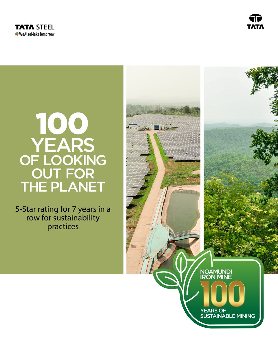 For 100 years, Noamundi Iron Mine has powered more than industry. It has powered sustainable progress.

Its journey tells a larger story - a story where over 11.1 million ft³ of water has been conserved, bringing hope to over 10,000 people. Where mined-out land has been returned