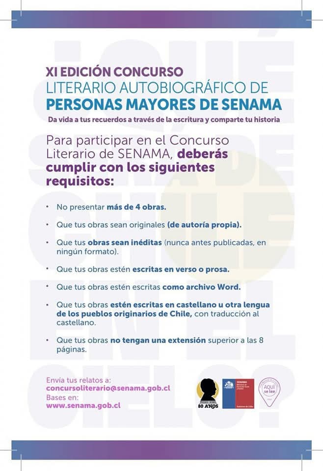 📚 ¡Todas las #PersonasMayores invitadas a participar de esta tradicional instancia! 

Estamos esperando tus relatos ✍🏻