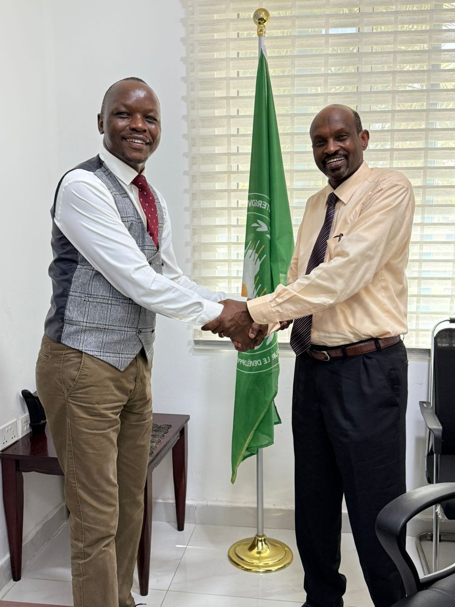 Pleased to welcome and brief my brother, Amb. <a href="/meigague/">Amb.Moussa Ali Meigague</a>, as he takes over as Ag. Director of <a href="/IGADHealthS/">IGAD Health & Social Development Division</a>. Grateful to H.E. <a href="/DrWorkneh/">Dr Workneh Gebeyehu</a> for the trust and confidence in assigning me this important responsibility over the past five months. Wishing Amb. Moussa great success ahead!