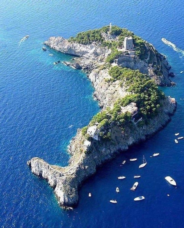 This Island off the Amalfi Coast in Italy Is Shaped Like a Dolphin🐬
