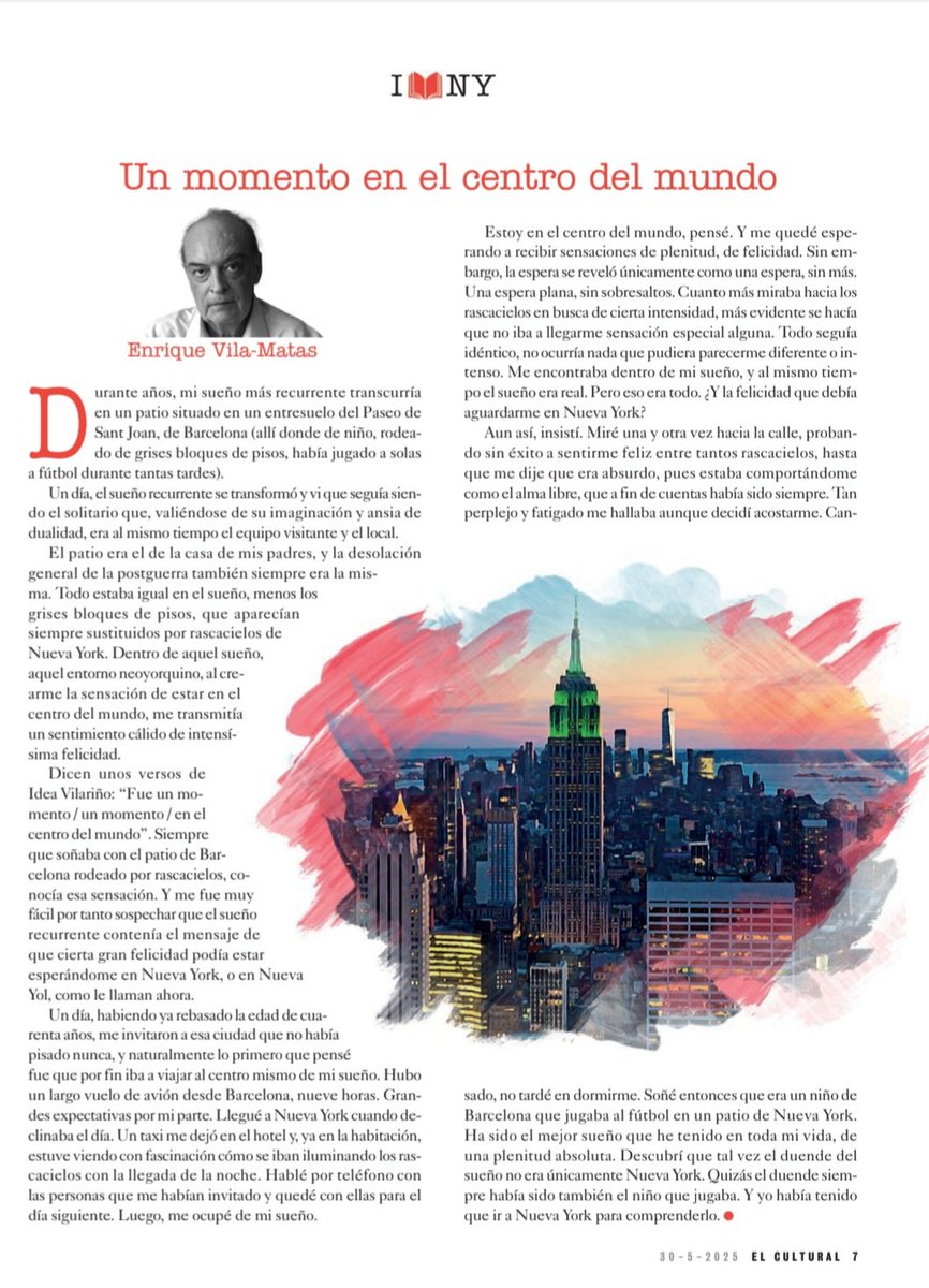 Precioso texto de mi admirado Enrique Vila-Matas en <a href="/elcultural/">El Cultural</a>.