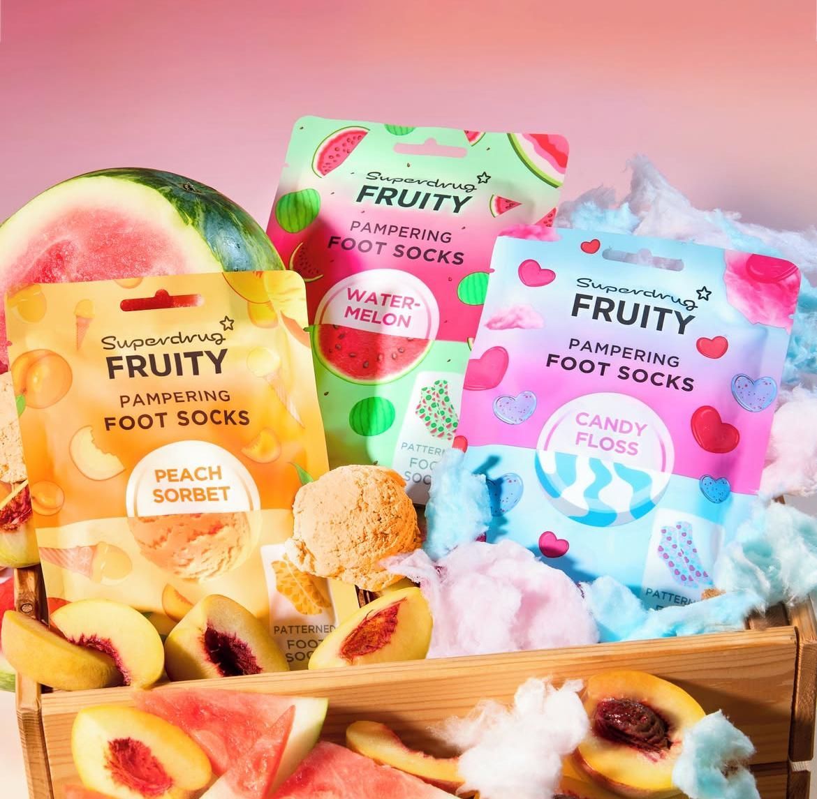 Pamper your feet with the NEW Fruity Foot socks from Superdrug ✨ 🍉🍑🍭⁣
⁣
#madebysuperdrug #fruity #TheMeads
