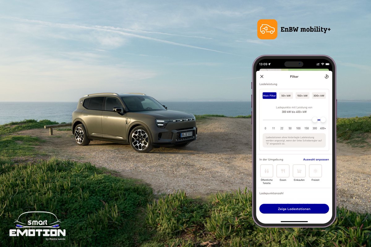Habt ihr schon gesehen, dass ihr in der <a href="/EnBW/">EnBW</a> #mobility+ App nun auch nach 400 kW Säulen filtern könnt?

Na da freut sich doch der smart #5 Besitzer mit seinem &gt; 400 kW Ladegerät. Die langsamen 300 kW Lader sind was für Tesla- und Porsche-Fahrer. 🤭