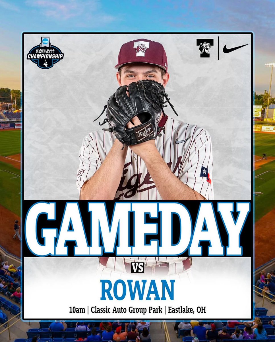 TrinityTigersB2's tweet image. Trinity will take on Rowan in an elimination-game this morning in Eastlake, Ohio, at the D-III Baseball Championships.
10 am EDT first pitch from Classic Auto Group Park
🎥: ncaa.com/champs-pass