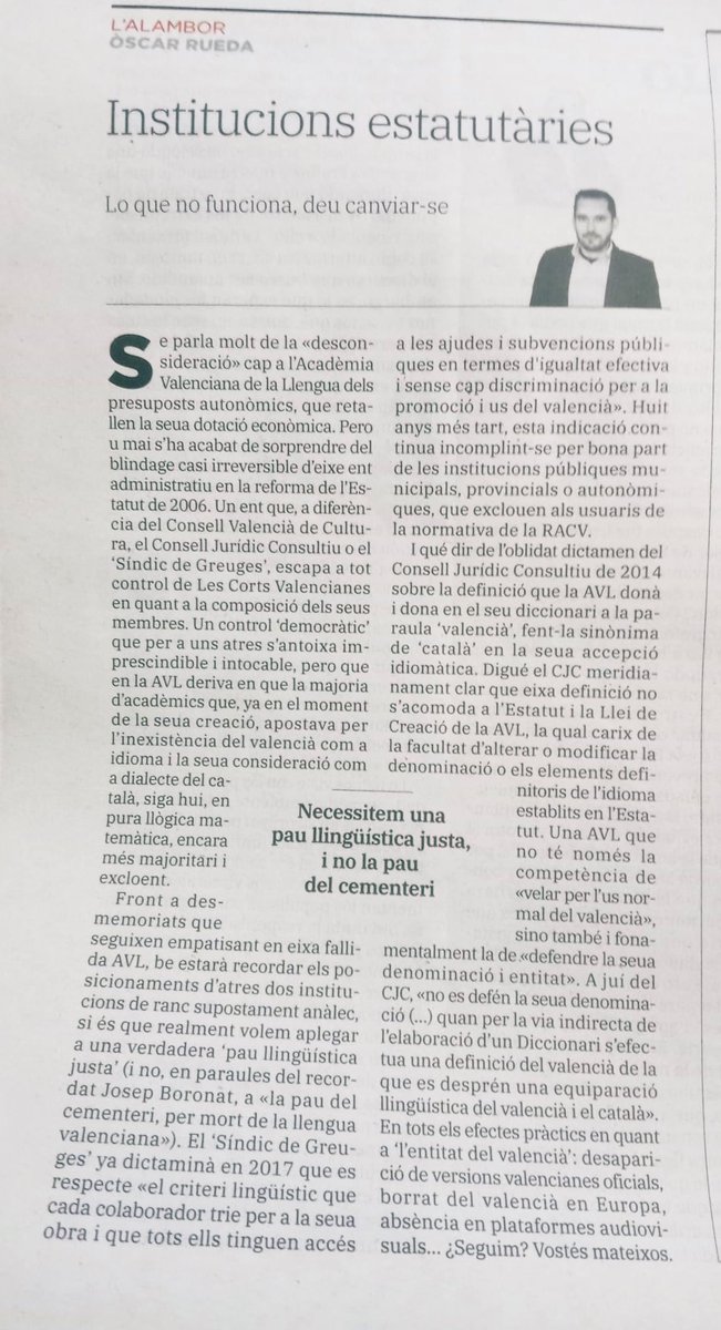 Institucions estatutàries. Per <a href="/_OscarRueda_/">Òscar Rueda</a>.
#LAlambor
#StopAutoodi
#SíAlValencià