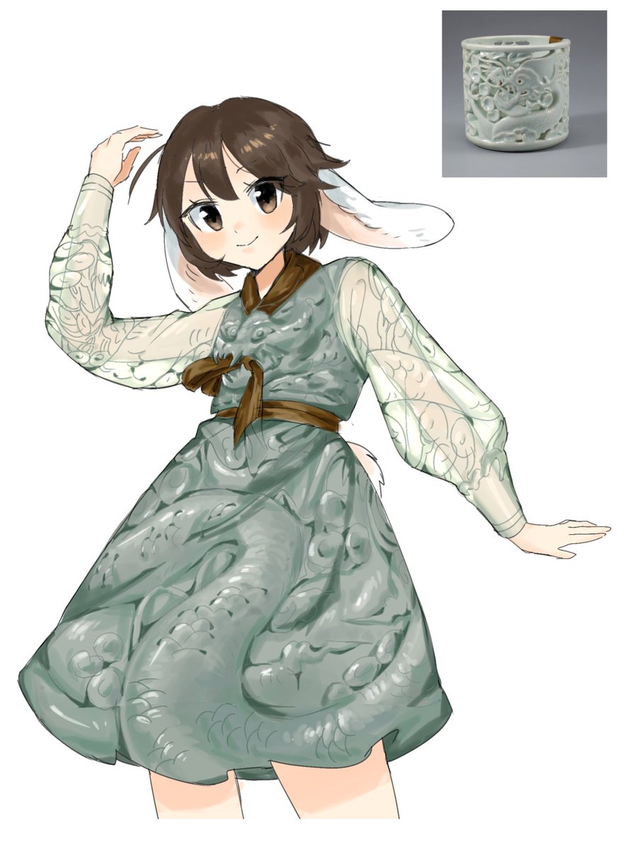 백자투각구름 용무늬 필통모양 한복을 입은 수월이!!