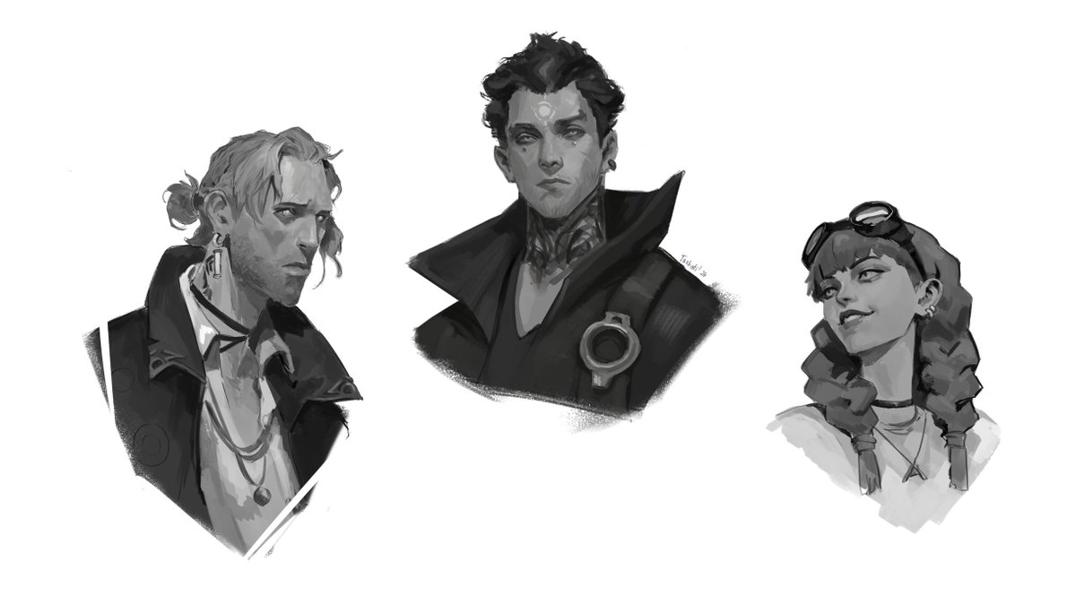 You’ll spot them if you know where to look.
The white-eyed don’t beg.
They learn to vanish, to trade, to bite before they’re bitten.
These three?
They weren’t supposed to last.
But here they are.

#Morphal #CharacterDesign #WeirdFiction #Dystopia #ocart #OC