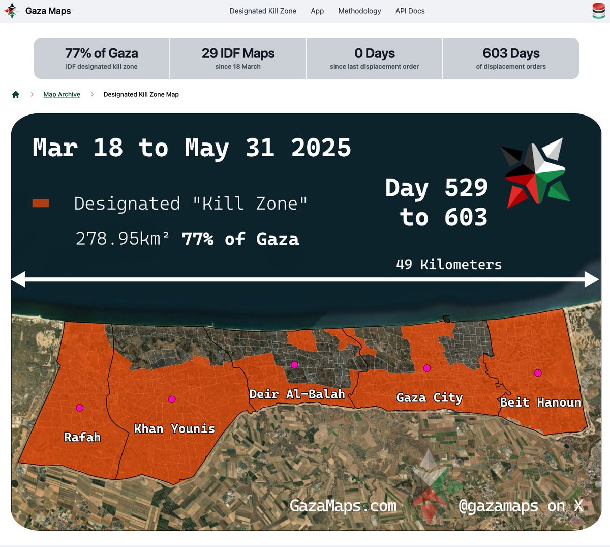 Designated kill zone: 77% of Gaza