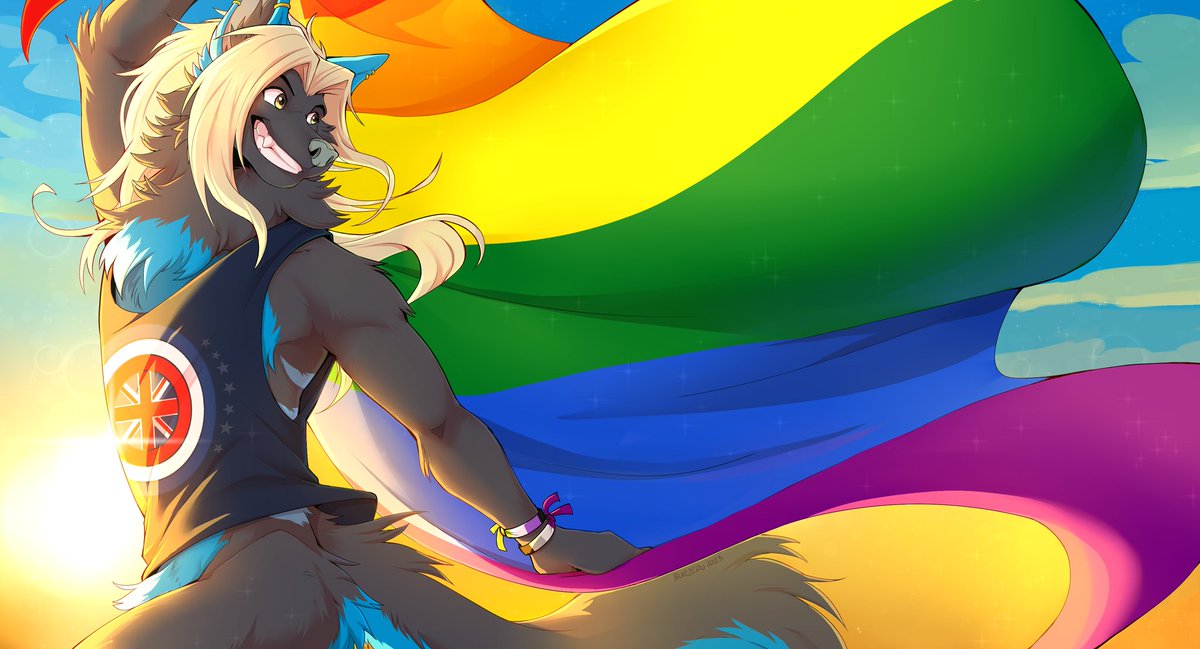 Happy #PrideForAll2025 
Be hella gay this month

Artwork by <a href="/_BlueZeru/">Zeru ❄</a>