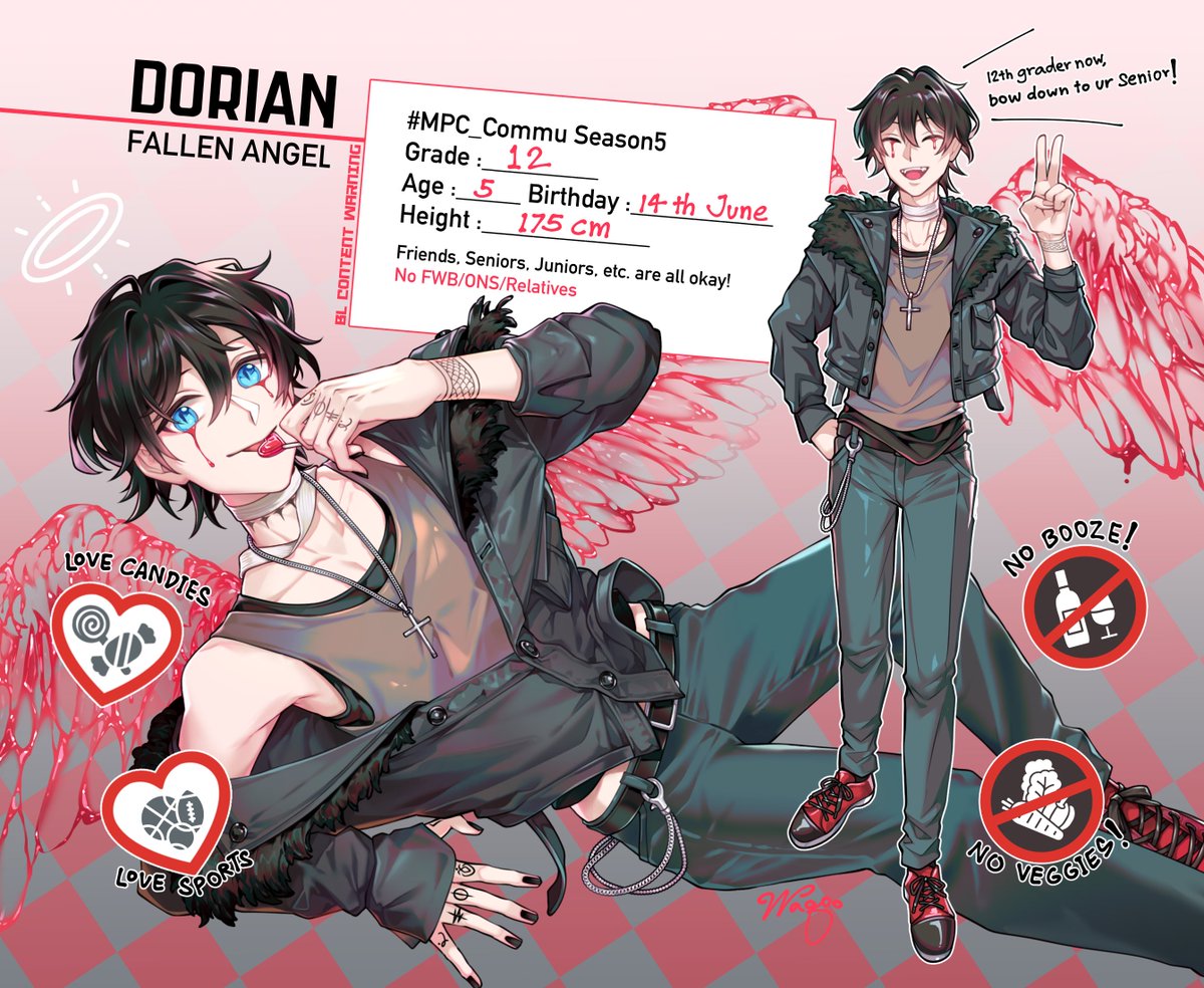 Dorian_MPC's tweet image. #MPC_Commu #MPCss5
“รุ่นพี่โตสุดแล้ว เท่ปะล่ะ”
Dorian | Fallen Angel | G12
5 yrs | 175cm
พูด “…”
คิด ‘…’
ผปค (…)
เวิ่น /โค /โรล ok ถ้าว่างค่ะะ เนียนรู้จักได้เลยนะคะ 🤌💖
⚠️No ONS / FWB
Doc : shorturl.at/EsAy2