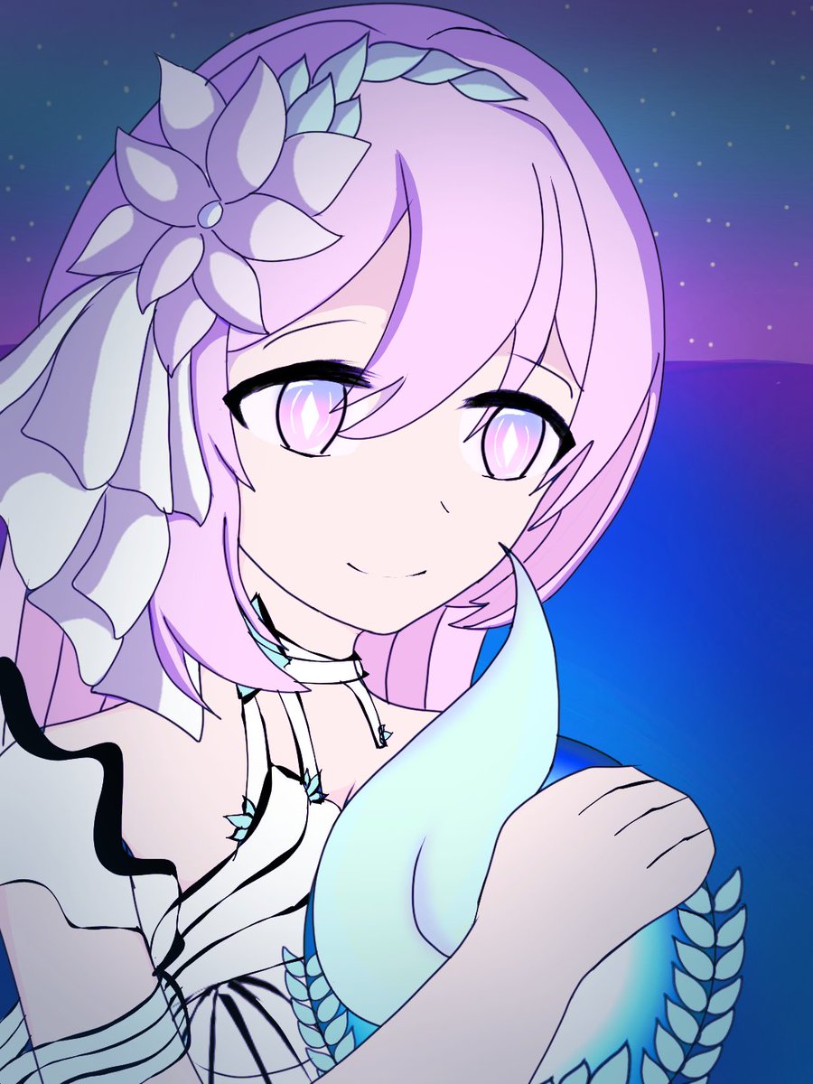 wolfwangwang's tweet image. 古早的画，把死生之律者希儿画成爱莉于是将错就错了😇