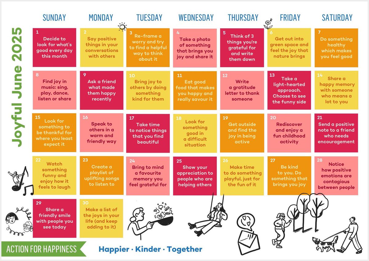 THRIVE at Bolton School Girls' Division (@bsgdthrive) on Twitter photo Some ideas for a joyful June 😊 Some ideas for a joyful June 😊