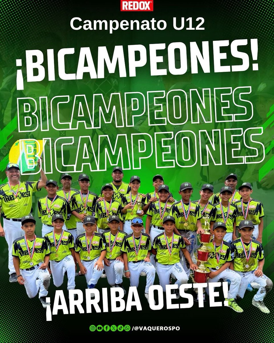 ¡LOS VAQUEROS DE PANAMÁ OESTE! 🤠

BICAMPEONES CATEGORÍA U-12 🏆 

✅ 4 finales, 4 títulos en Categorías menores en los últimos 2 años. 

#VamosVaqueros
