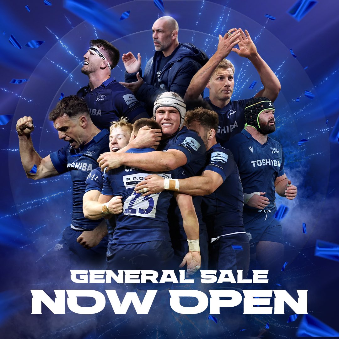 SaleSharksRugby's tweet photo. 🚨𝗣𝗟𝗔𝗬-𝗢𝗙𝗙 𝗧𝗜𝗖𝗞𝗘𝗧𝗦 𝗢𝗡 𝗦𝗔𝗟𝗘 𝗡𝗢𝗪 🚨

Our ticket allocation for Saturday’s play-off game is now live!

We need you all out in full force Sharks family, limited tickets available!

Check your emails for an exclusive link to buy your tickets... https://t.co/3U3DWdfbrn