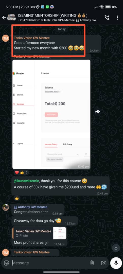 Kunam_Isemin's tweet image. $200 earned from a 30k course

That&apos;s over 300k

10times the course fee for my StoryWriting Profit Accelerator #SPACourse

Profit blown out of proportion!