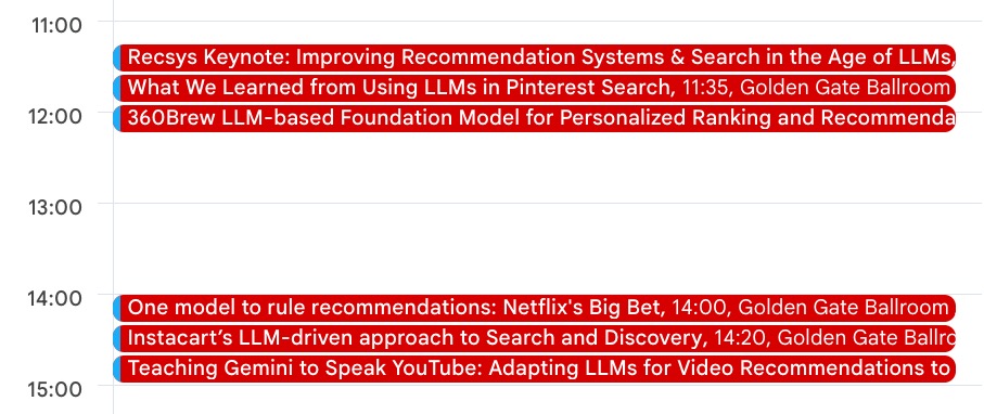 Eugene Yan (@eugeneyan) on Twitter photo If you're attending <a href="/aiDotEngineer/">AI Engineer</a> on wed, june 4th, check out the recsys track. I'll be hosting talks from Pinterest, LinkedIn, Netflix, Instacart, Youtube. I'll also share 3 ideas that'll likely drive the next few years in recsys: semantic IDs, llm-augmentation, unified models If you're attending <a href="/aiDotEngineer/">AI Engineer</a> on wed, june 4th, check out the recsys track. I'll be hosting talks from Pinterest, LinkedIn, Netflix, Instacart, Youtube. I'll also share 3 ideas that'll likely drive the next few years in recsys: semantic IDs, llm-augmentation, unified models