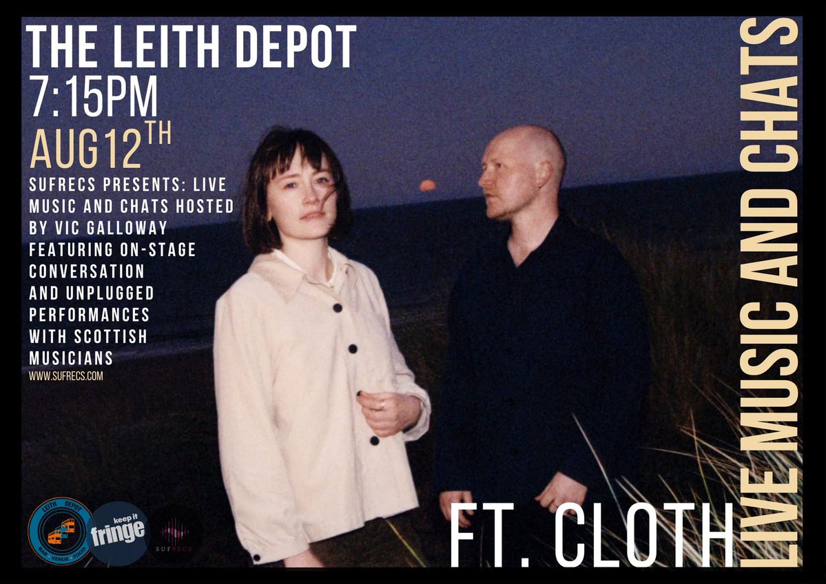 Cloth (@cloth_band) on Twitter photo Excited to be taking part in the ‘Live Music and Chats’ series this August for <a href="/edfringe/">Edinburgh Festival Fringe</a> with the legend that is <a href="/VicGalloway/">Vic Galloway</a> ✨
We’ll be playing some tunes and having a chat at <a href="/leithdepot/">LEITH DEPOT</a> on 12th Aug. Tickets are very limited, available in bio x Excited to be taking part in the ‘Live Music and Chats’ series this August for <a href="/edfringe/">Edinburgh Festival Fringe</a> with the legend that is <a href="/VicGalloway/">Vic Galloway</a> ✨
We’ll be playing some tunes and having a chat at <a href="/leithdepot/">LEITH DEPOT</a> on 12th Aug. Tickets are very limited, available in bio x