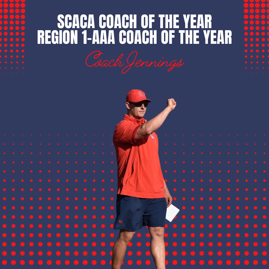 Congratulations Coach Jennings on being named SCACA Coach of the Year and Region 1- AAA Coach of The Year‼️🐻 #OwnIt