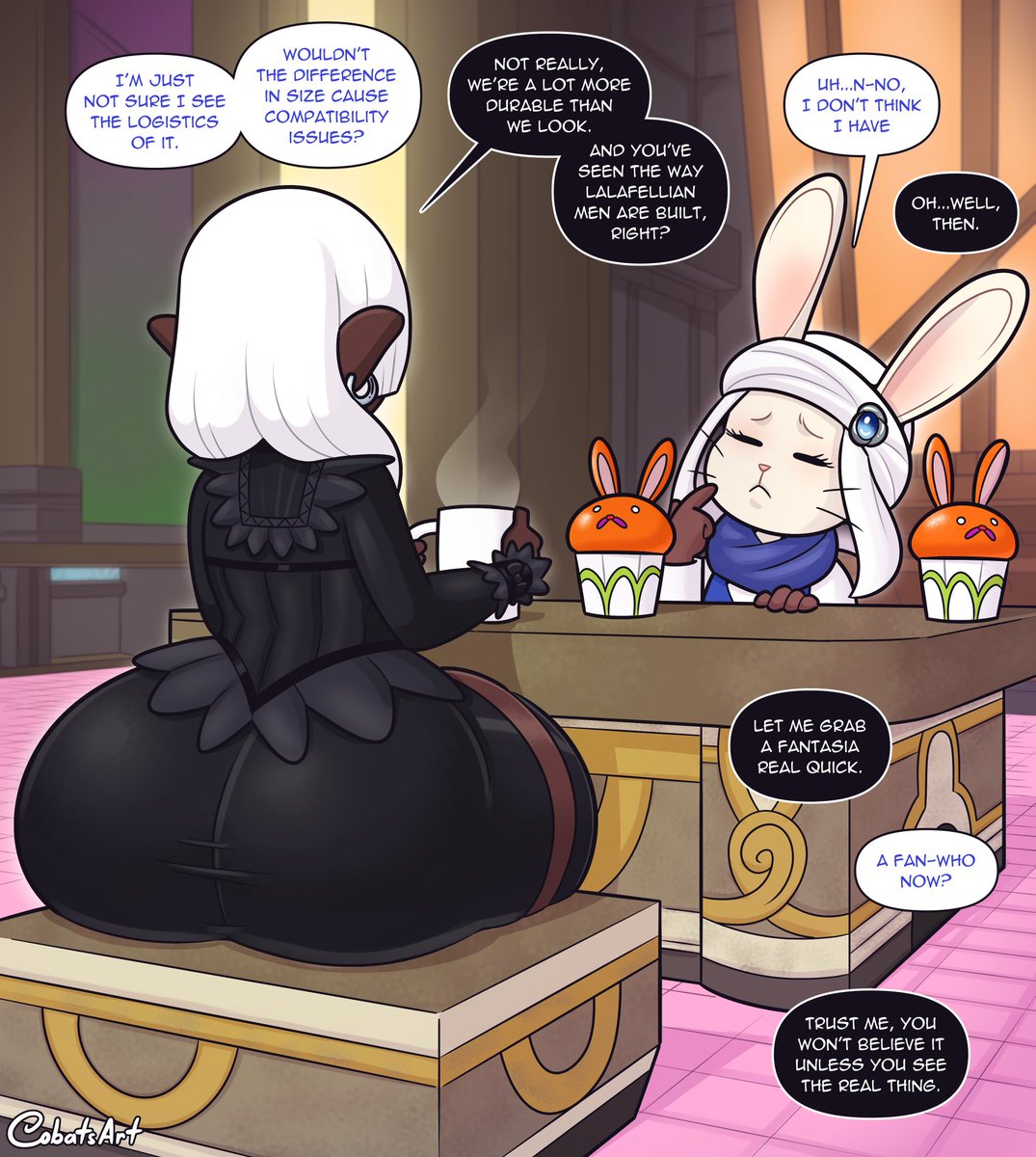 Cobatsart's tweet photo. FFXIV: Large Equipment

I won't lie, I just really wanted an excuse to draw femboy Muffin. https://t.co/vfdCQmRJqn