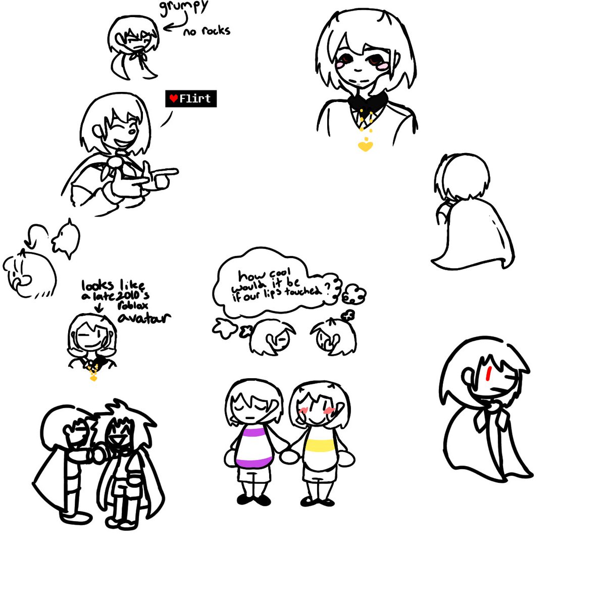 TheRecedingArt's tweet image. was gonna be a test page to try out different hair for them but oopsies
