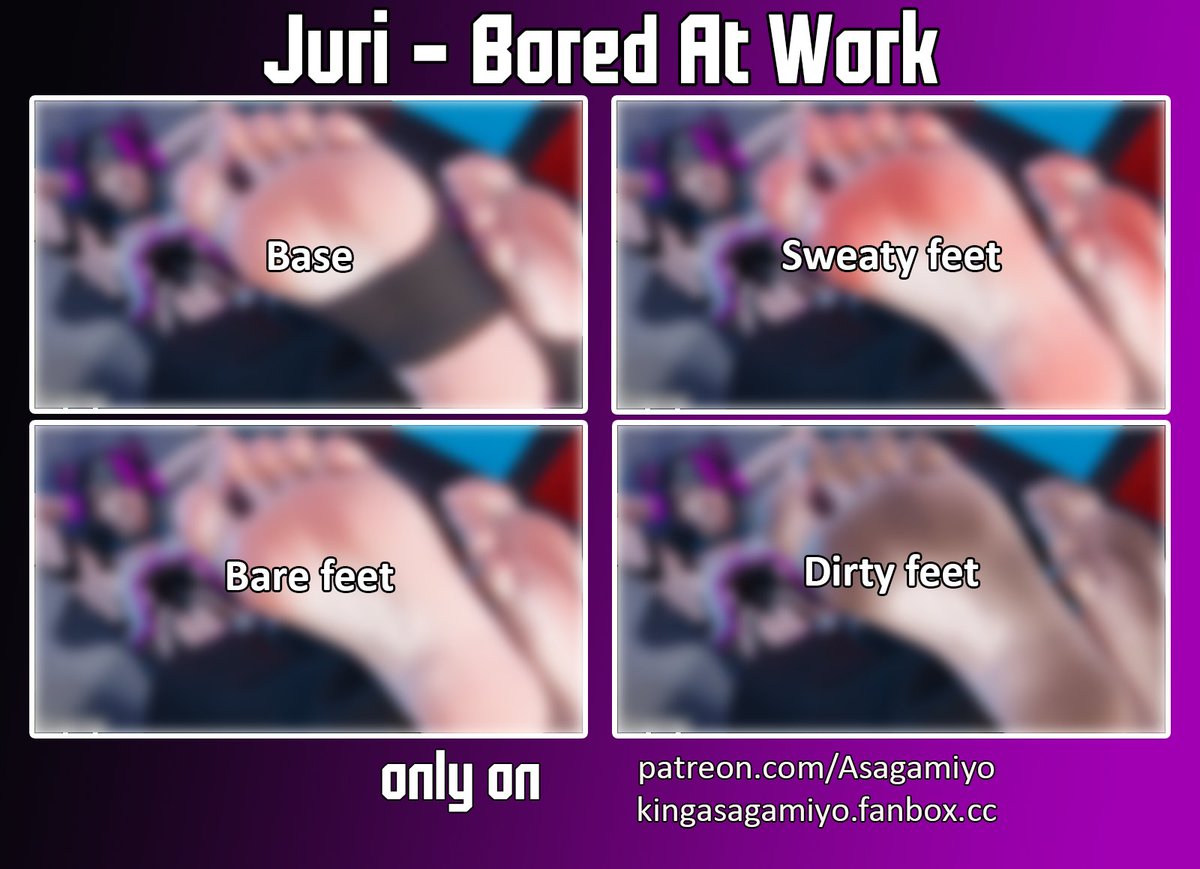 Juri - Bored At Work is now available to supporters.

3 images of Juri with her little pouty face on and her perfect soles right in your face.

Find it all through my bio.