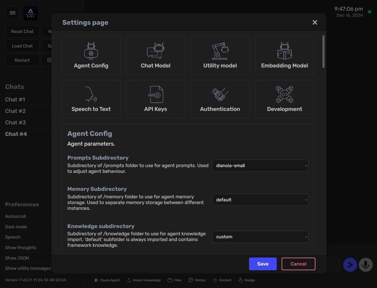 Agent Zero

A personal agentic framework that dynamically grows and learns with you. 

- It uses the OS as a tool.

- Has search and terminal execution too. 

- It has persistent memory to memorize key information to solve future tasks more reliably.

- Multi-agent support.