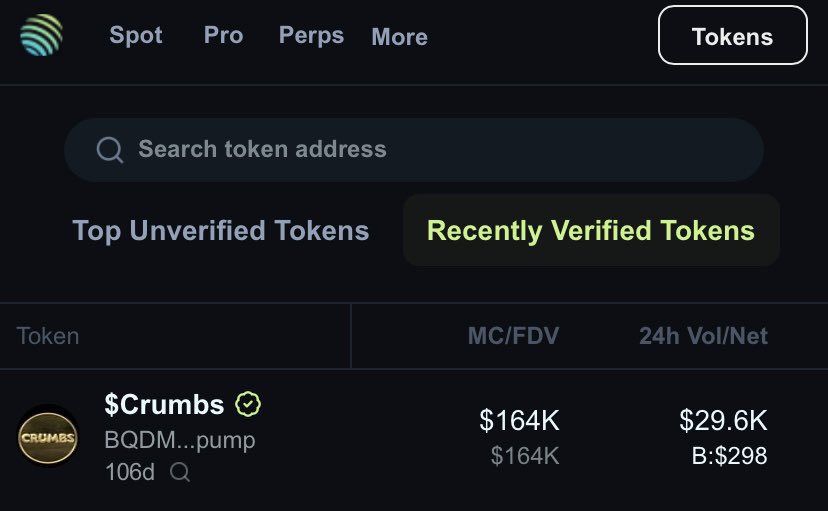$CRUMBS is now officially verified  🎉

This is a huge milestone, one of many to come. Next up: continue building out the vision, brick by brick, pixel by pixel.

Game on. 🕹️🥖