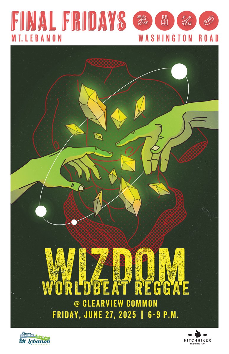 Will we see you this month at the first summer concert of the season? Final Friday in June will feature Wizdom, one of the best reggae bands in the region! 📍Clearview Common, June 27, 6-9 p.m. Don't miss it!