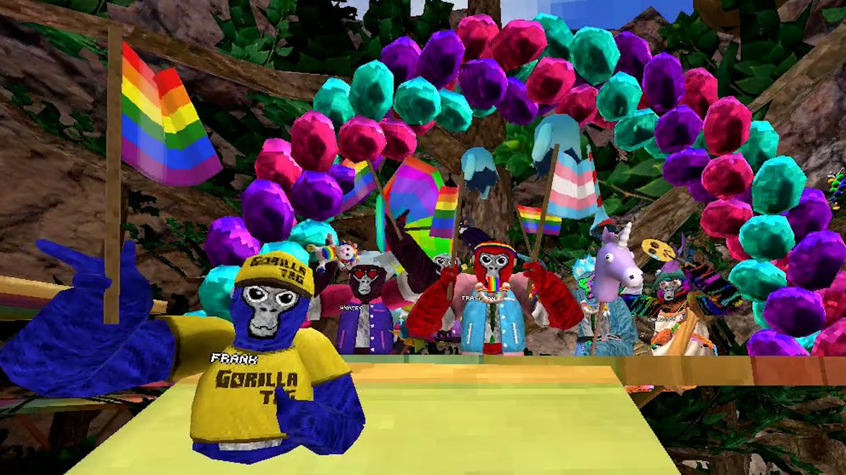 gorillatagvr (@gorillatagvr) on Twitter photo 🏳️🌈 Happy Pride Month, monkes! 🏳️⚧️
June is here, and we’re taking a moment to celebrate love, identity, and the amazing diversity within our community.
Whether you're out and proud, questioning, or simply showing support — you belong here. Gorilla Tag has always been about 🏳️🌈 Happy Pride Month, monkes! 🏳️⚧️
June is here, and we’re taking a moment to celebrate love, identity, and the amazing diversity within our community.
Whether you're out and proud, questioning, or simply showing support — you belong here. Gorilla Tag has always been about