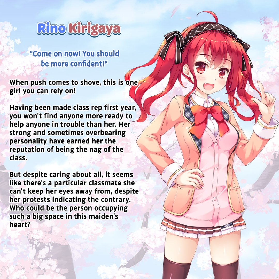 Meet Rino! 
She's super caring and always eager to help!

Get Happiness! Sakura Celebration! out now on Steam!
store.steampowered.com/app/2599880/Ha…