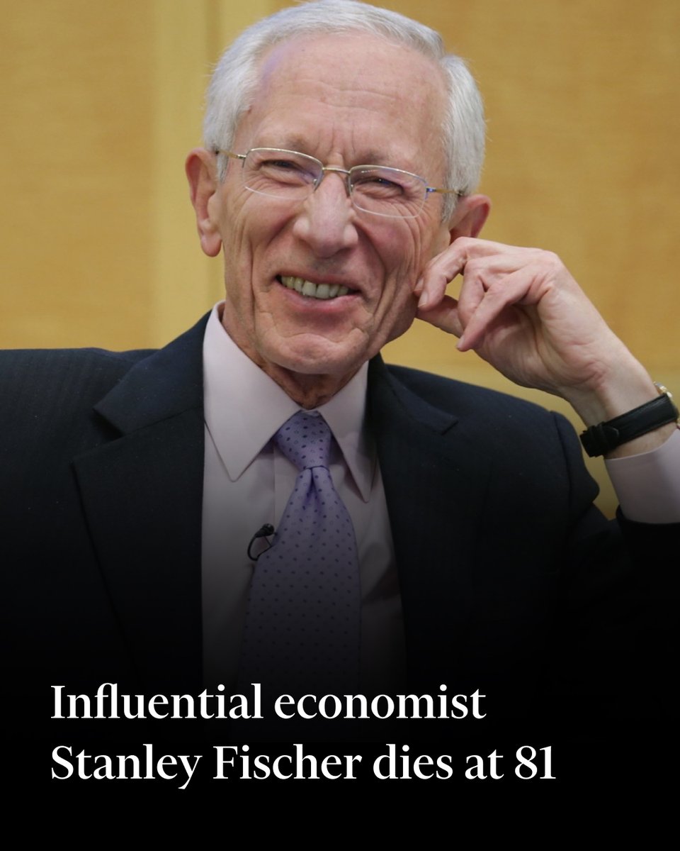 Financial Times (@ft) on Twitter photo Stanley Fischer, a former top policymaker at the US Federal Reserve and the Bank of Israel whose thinking was highly influential among generations of economists, has died at the age of 81.
Read this profile of Fischer from <a href="/FTAlphaville/">FT Alphaville</a> in 2023: on.ft.com/45xOHr9 Stanley Fischer, a former top policymaker at the US Federal Reserve and the Bank of Israel whose thinking was highly influential among generations of economists, has died at the age of 81.
Read this profile of Fischer from <a href="/FTAlphaville/">FT Alphaville</a> in 2023: on.ft.com/45xOHr9