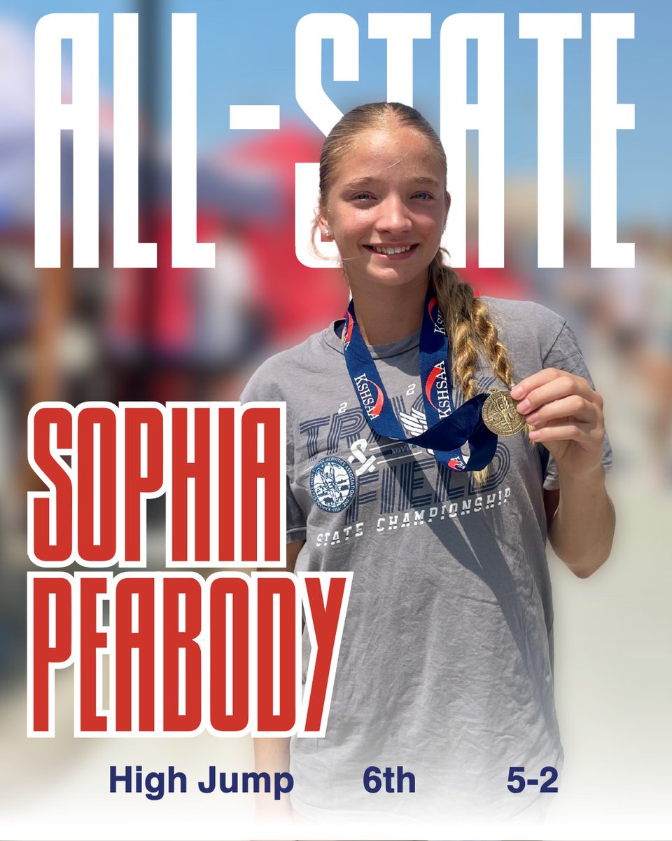 Sophomore Sophia Peabody cleared 5’2” to land 6th place in the High Jump — her first state medal! #mhstf25