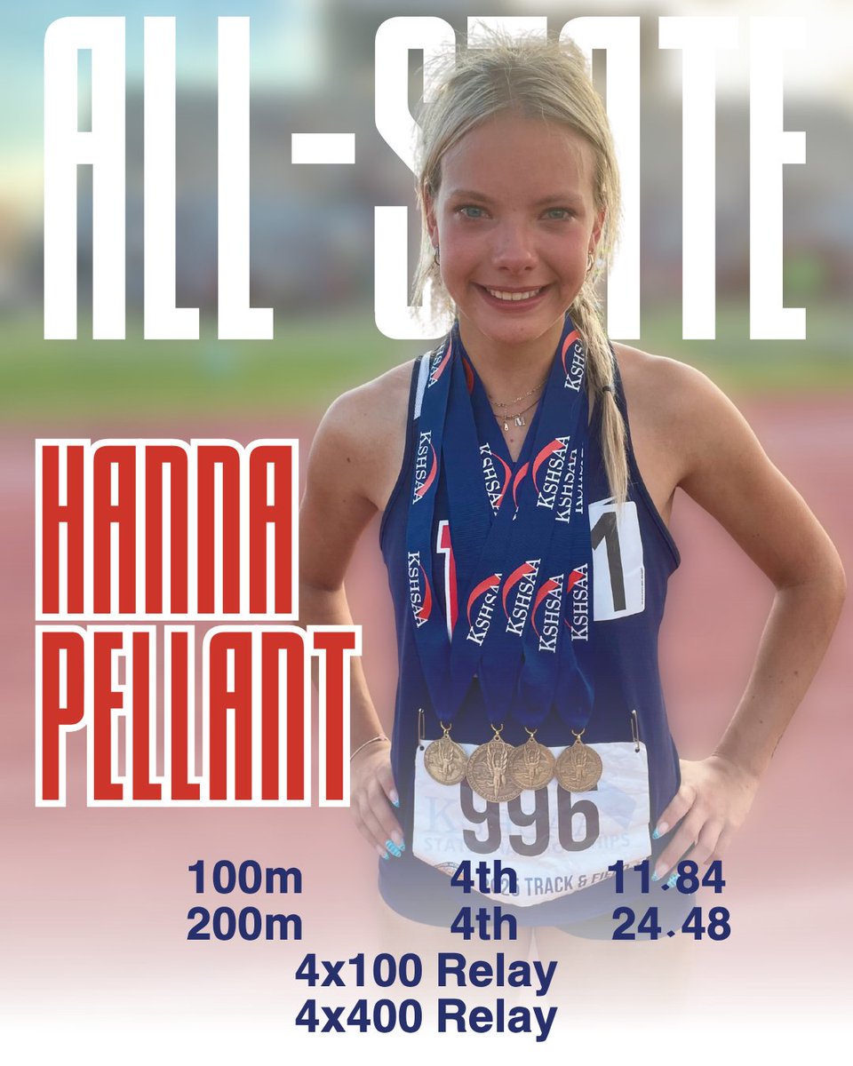 In her final high school meet, Hanna Pellant showed why she’s one of Kansas’ all-time greats:
• 4th in 100m (11.84)
• 4th in 200m (24.48)
• 🔥 ¼ of the record-smashing 4x100 team
• 💪 Anchor in the 4x400 relay finale
#mhstf25