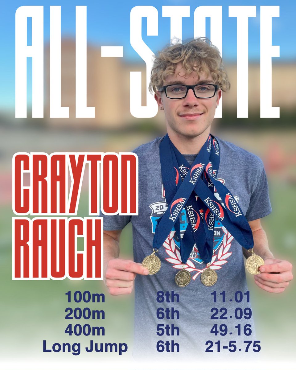 A busy senior weekend for Crayton Rauch:
• 8th in 100m (11.01)
• 6th in 200m (22.09)
• 5th in 400m (49.16)
• 6th in Long Jump (21'5.75")
Talk about versatility! 🏃‍♂️💥
#mhstf25