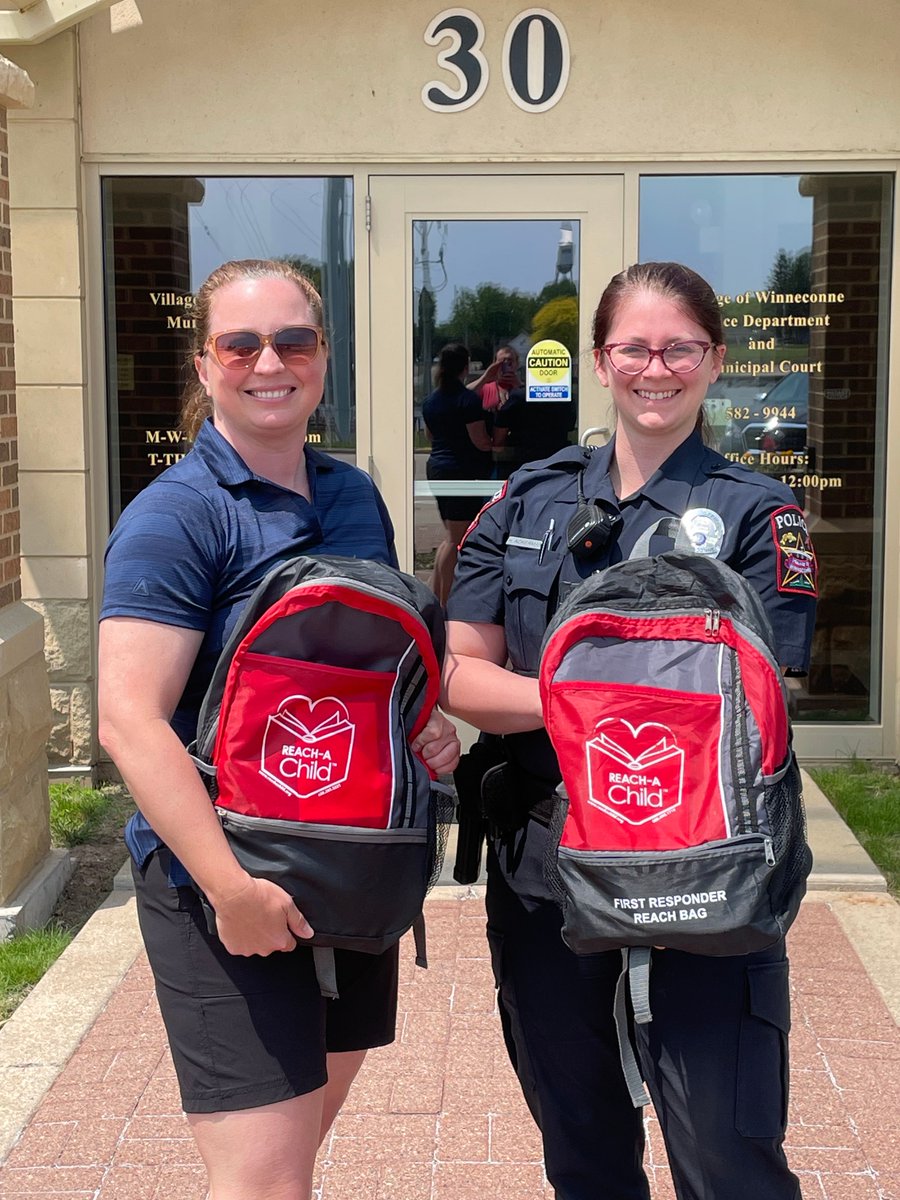 REACH-A-Child was honored to provide several RAC backpacks filled with books and several hundred extra books for their community outreach events! #books #Winneconne #police #community #communitysupport