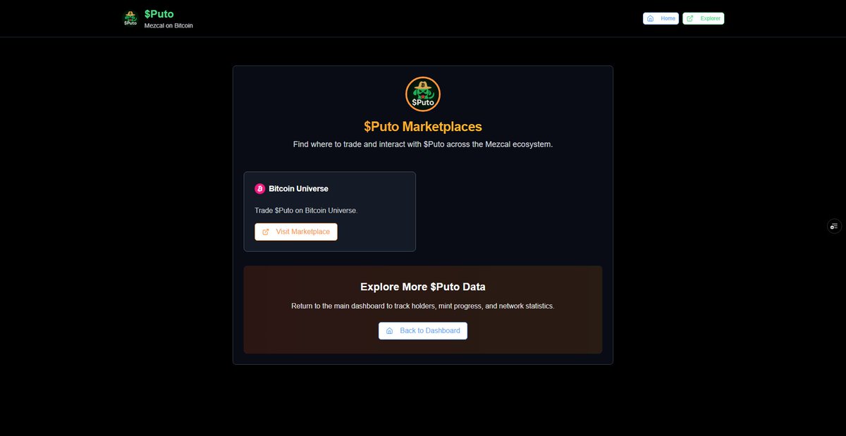 PutoMezcalBTC (@putomezcalbtc) on Twitter photo We added new market section where you can find links to trade $Puto after you mint! First listing was <a href="/bitcoinunified/">๐๐
ฝ๐
ธ๐
๐
ด๐๐๐
ด</a> on bitcoinuniverse.io/trade ! #Mezcal #BTC We added new market section where you can find links to trade $Puto after you mint! First listing was <a href="/bitcoinunified/">๐๐
ฝ๐
ธ๐
๐
ด๐๐๐
ด</a> on bitcoinuniverse.io/trade ! #Mezcal #BTC