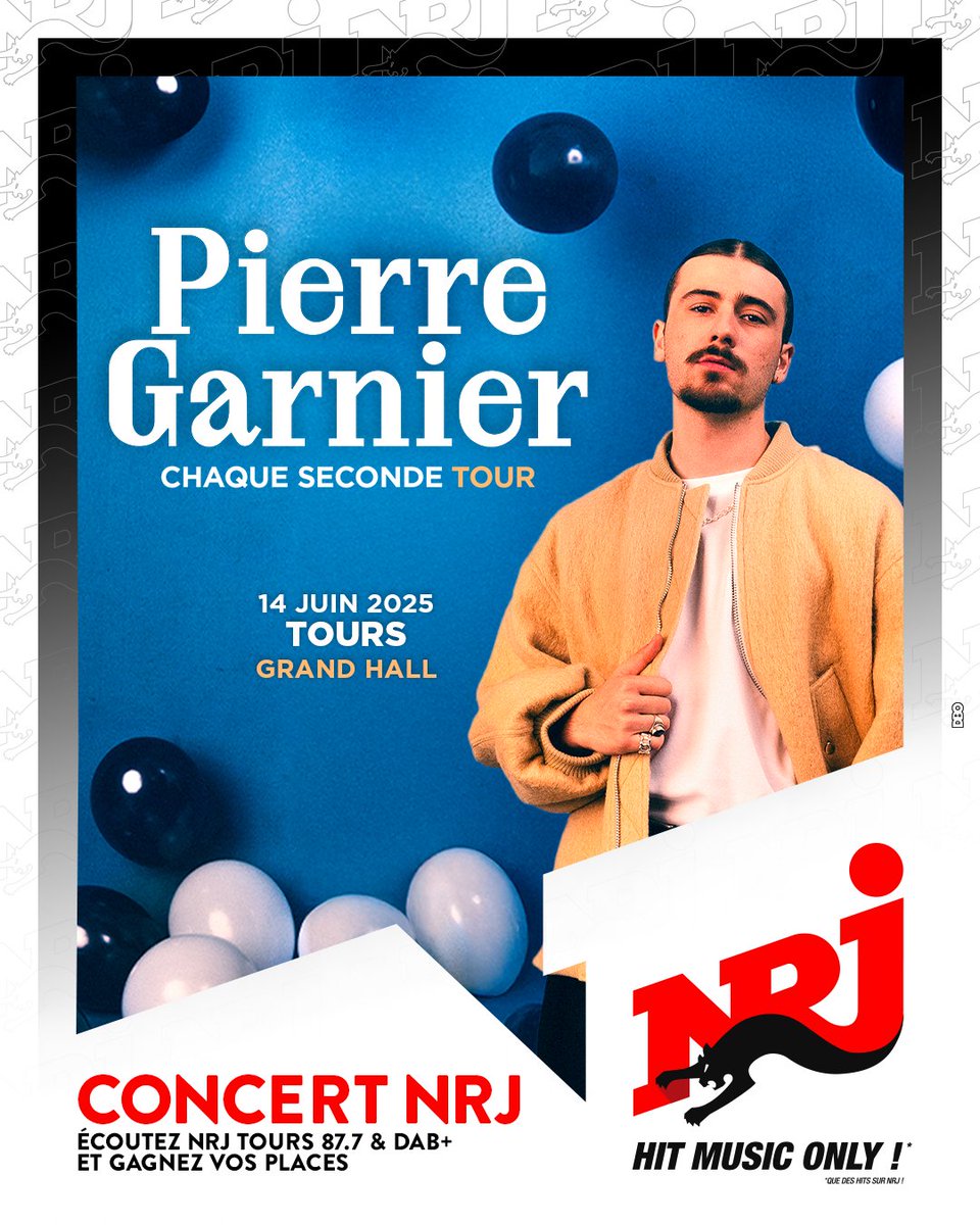 J-13 avant le concert NRJ de #PierreGarnier au Grand Hall de #Tours 😍
Et une nouvelle fois, #NRJ Tours vous offre vos places ... pour jouer rendez-vous demain dés midi sur NRJ 🎫