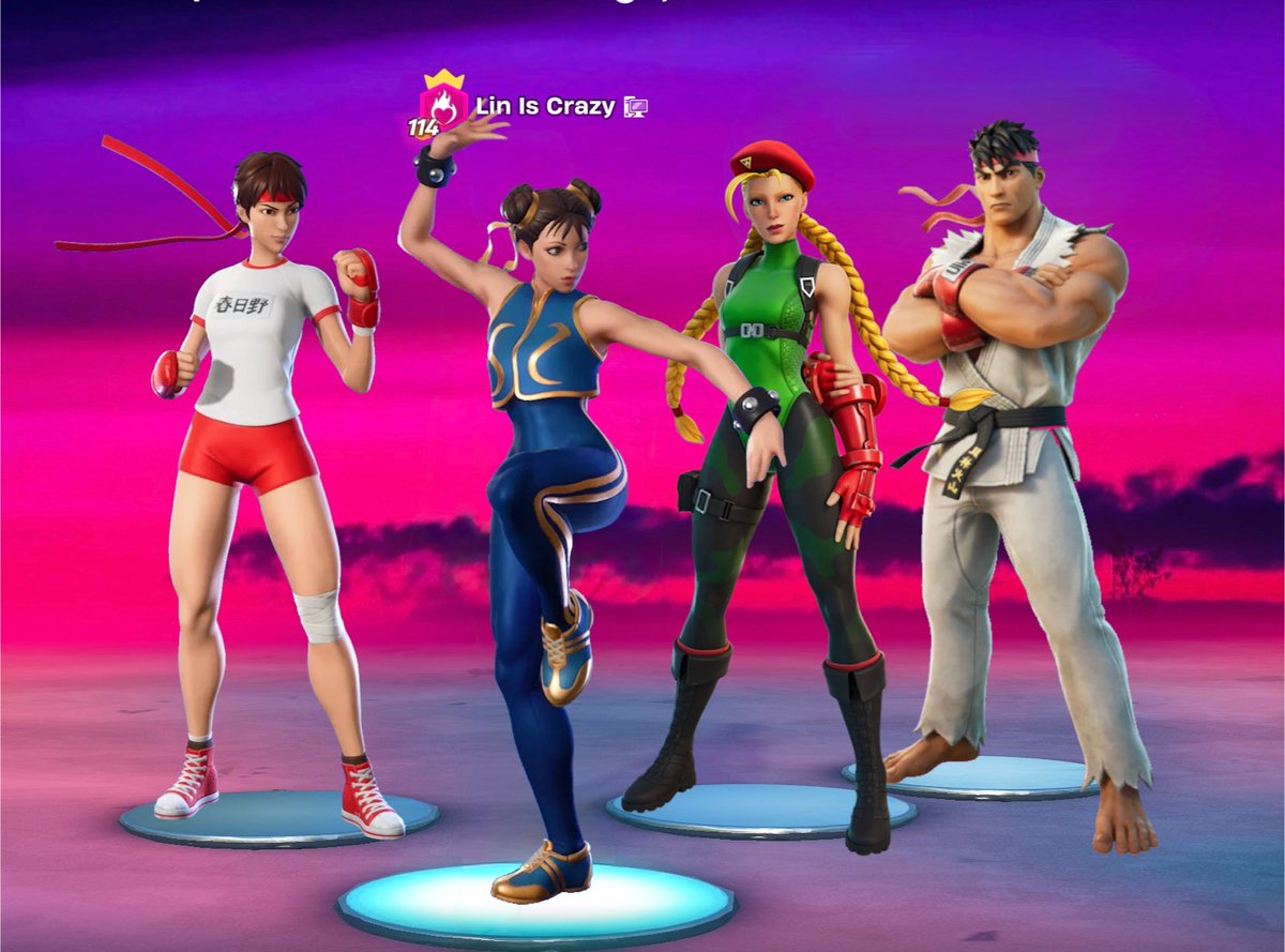 If Street Fighter returns to Fortnite in the next week, I will gift a few people. Like &amp; repost this post and comment below which you would like: Chun-Li, Cammy, Sakura, Ryu, Blanka, or Guile? #Fortnite #streetfighter