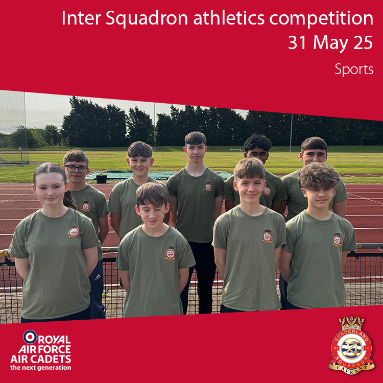 Congratulations and a huge thank you to our cadets who represented us at yesterday's Inter Squadron athletics at Monkton Stadium.

Sports events are a great way to catch up with friends from across the Wing and engage in friendly competition...

Stay tuned for the next one!