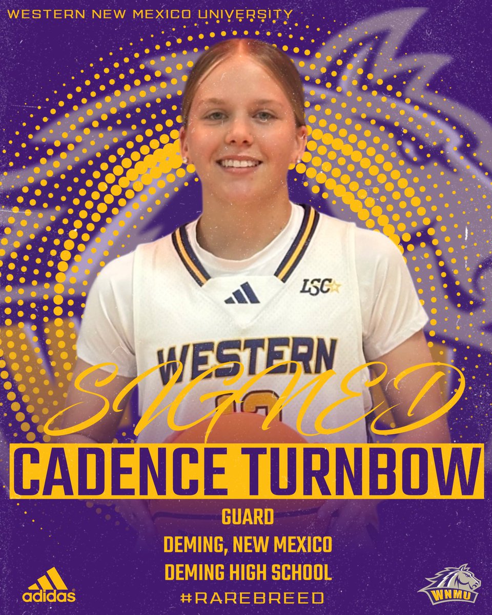 📣 IT’S OFFICIAL: CADENCE TURNBOW JOINS WNMU
Deming to Silver City—welcome Cadence Turnbow! 5’8 Guard | 2-sport athlete (Basketball + Track)
Dual major: Physical Education &amp; Welding 🔥 She’s fast, fierce, and ready to make her mark!
#WNMUBasketball #NewMexicoPride #GoMustangs