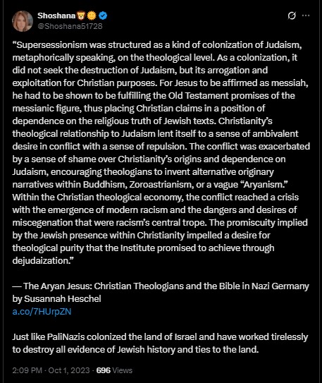 🎗Rimon🎗️ (@israelirimon) on Twitter photo <a href="/DanBurmawy/">Dan Burmawi</a> I believe everyone should be lovingly encouraged to examine a variety of beliefs.
However, erasure of Judaism should be opposed. We are currently experiencing the toxic fruit of Replacement / Supersessionist theologies among Muslims, and some Christians.
From <a href="/Shoshana51728/">Shoshana🦁🌞</a> <a href="/DanBurmawy/">Dan Burmawi</a> I believe everyone should be lovingly encouraged to examine a variety of beliefs.
However, erasure of Judaism should be opposed. We are currently experiencing the toxic fruit of Replacement / Supersessionist theologies among Muslims, and some Christians.
From <a href="/Shoshana51728/">Shoshana🦁🌞</a>