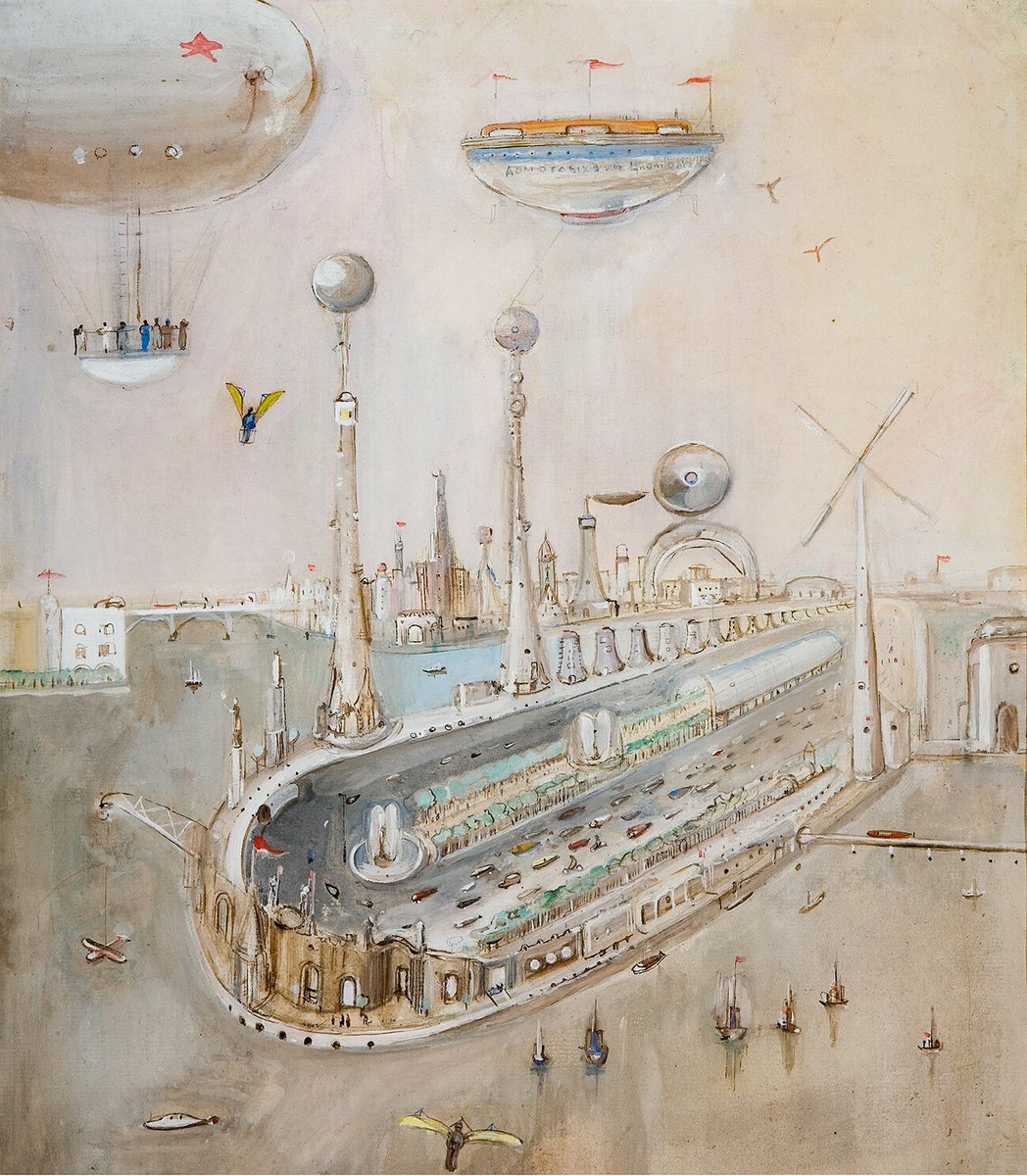 "City of the Future", painting by Alexander Labas (1935)