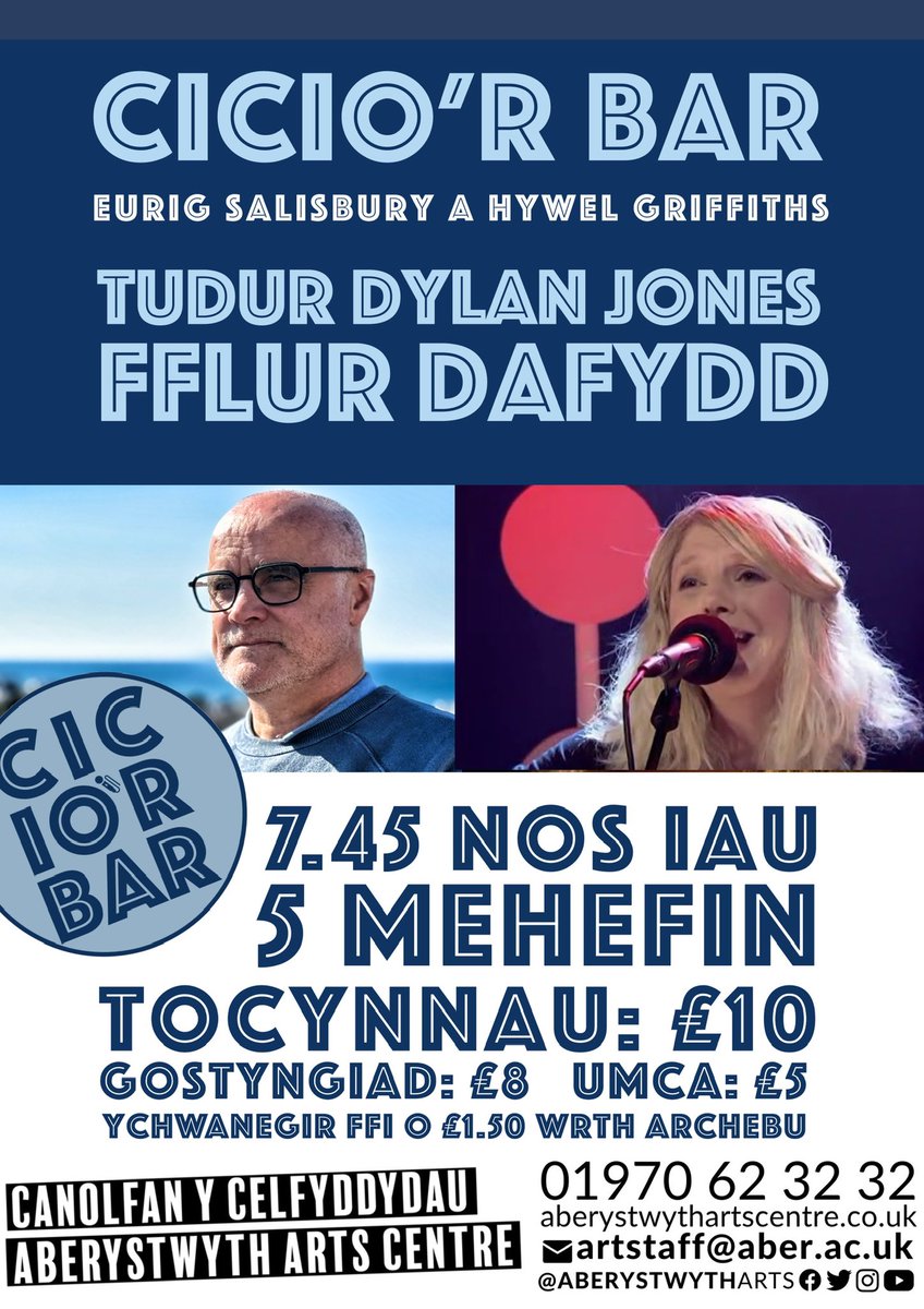 Nos Iau yma, 5 Mehefin, bydd Cicio'r Bar yn ei ôl!

Tocynnau: aberystwythartscentre.co.uk/cy/event/cicio…