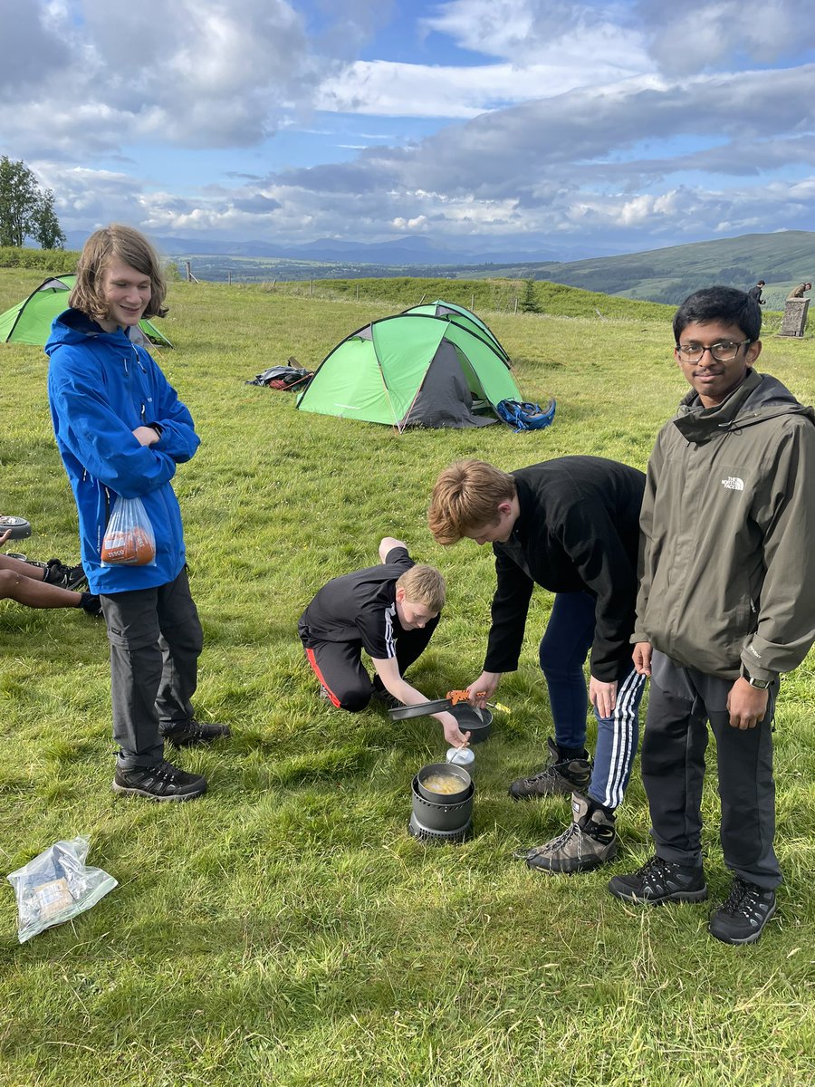 Mrs Robinson has taken practical cookery to the great outdoors with silver D of E. The weather is still on our side! 🏕️☔️ 🍝