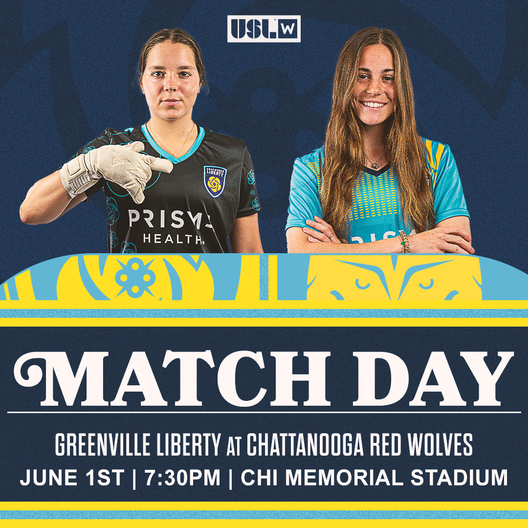 gvl_liberty's tweet photo. 𝙒𝙧𝙖𝙥𝙥𝙞𝙣𝙜 𝙪𝙥 𝙤𝙣 𝙩𝙝𝙚 𝙧𝙤𝙖𝙙! 🚍
🕒 Kickoff: 7:30 PM ET
📍 CHI Memorial Stadium, Chattanooga, TN
🆚 @ladyredwolves
🎥: https://t.co/DEIblxHkXb
#CHAvGVL | #LibertyForAll https://t.co/Kk2vgqLIUQ