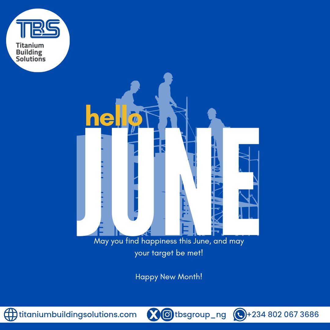 New month. New goals. Stronger builds.
Whether you're laying your first block or finishing up your roofing, we’re here to supply the quality you can trust.

Happy New Month from Titanium Building Solutions — let’s build better this June! 🧱🏗️

#HappyNewMonth #TitaniumBuilding