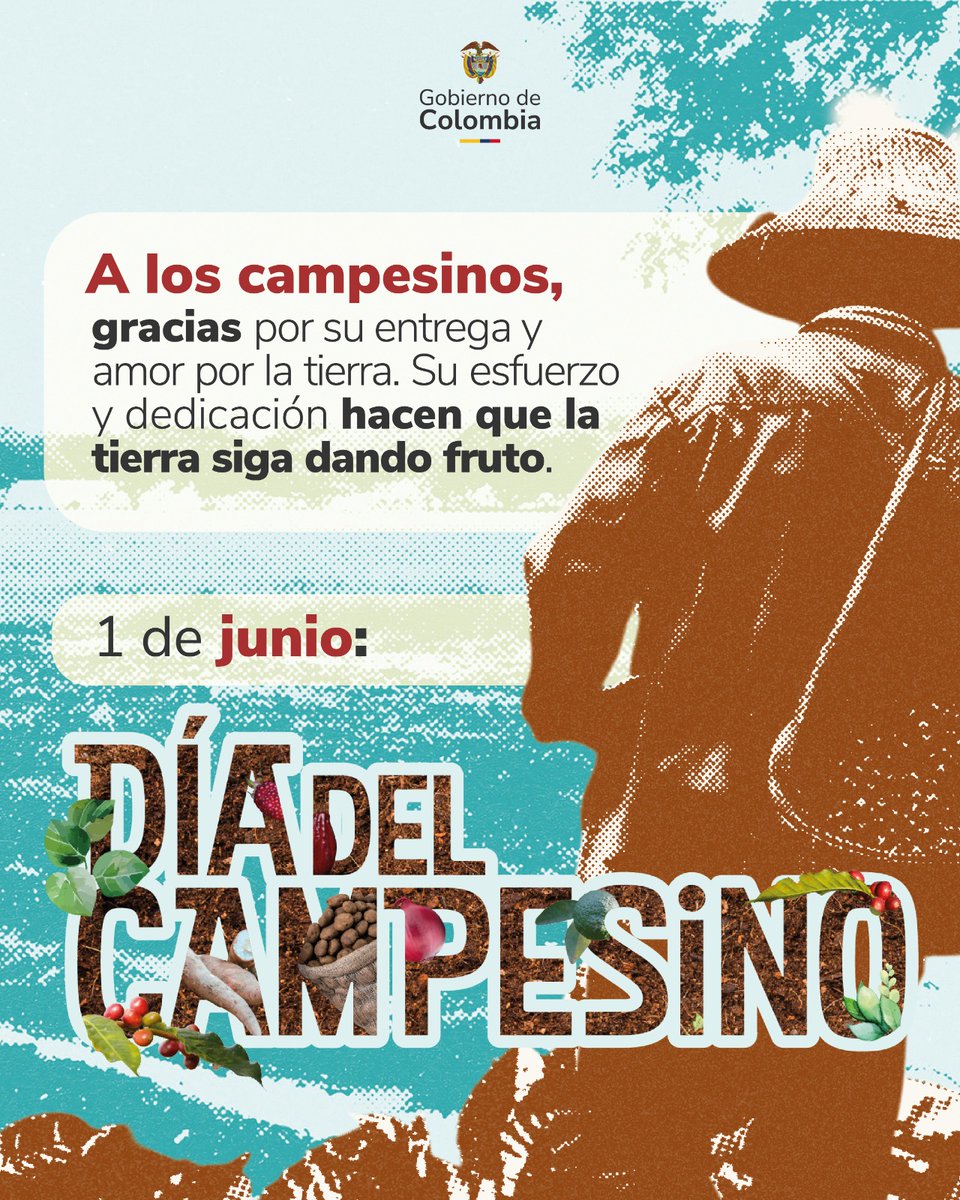 Hoy no solo reconocemos las luchas ✊🏾 que el campesinado colombiano ha tenido que vivir por tener un puñado de tierra. Hoy reconocemos la #RevoluciónCampesina 👩🏾‍🌾 por una vida equitativa y con justicia social. Hoy, el campesinado alza su voz para decirle al país: ¡La tierra debe