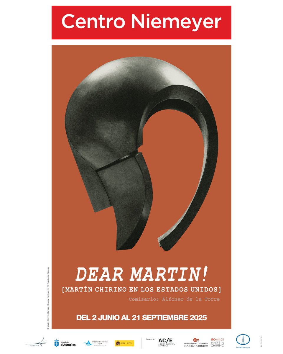 Acción Cultural AC/E (@acecultura) on Twitter photo 📅 Del 2 de junio al 21 de septiembre
📍 <a href="/CentroNiemeyer/">Centro Niemeyer</a> (Avilés, España)
✨ La exposición "Dear Martín!" es uno de los hitos expositivos del centenario de Martín Chirino. Un proyecto de nueva creación, con el apoyo de AC/E y comisariado por Alfonso de la Torre, que se enfoca 📅 Del 2 de junio al 21 de septiembre
📍 <a href="/CentroNiemeyer/">Centro Niemeyer</a> (Avilés, España)
✨ La exposición "Dear Martín!" es uno de los hitos expositivos del centenario de Martín Chirino. Un proyecto de nueva creación, con el apoyo de AC/E y comisariado por Alfonso de la Torre, que se enfoca